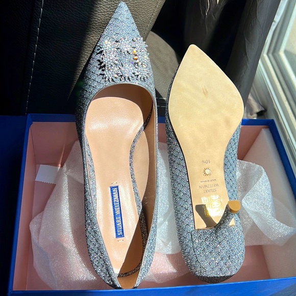 NEW Stuart Weitzman Embellished Pumps Size 10.5 - Picture 2 of 10